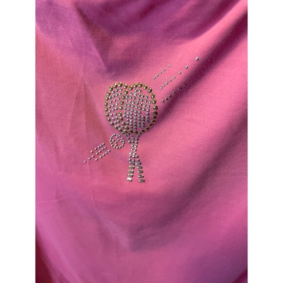 Vintage 90s Lilys Pink Sleeveless Tennis Sparkle Round Neck Tank Top Sz M - Picture 3 of 9